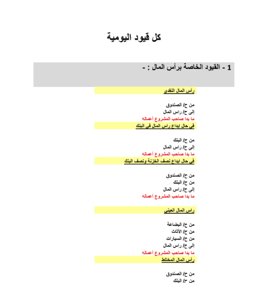 القيود اليومية كاملة